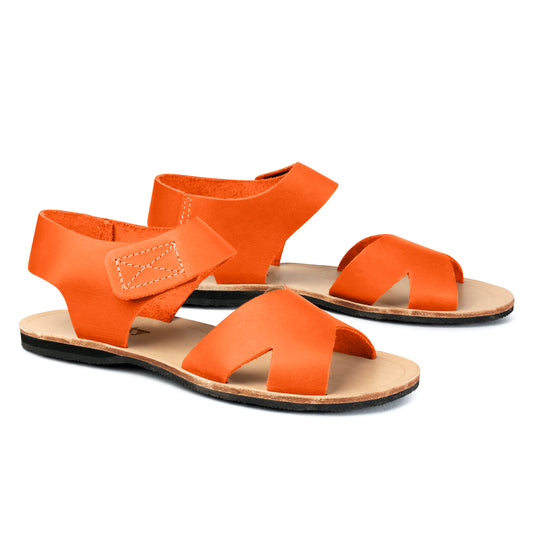 Frances Leather Sandal - Orange