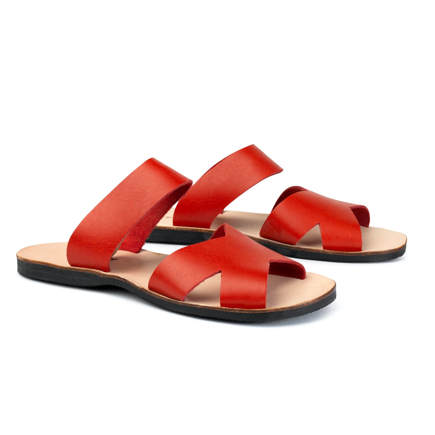 Mabel Leather Sandal - Red